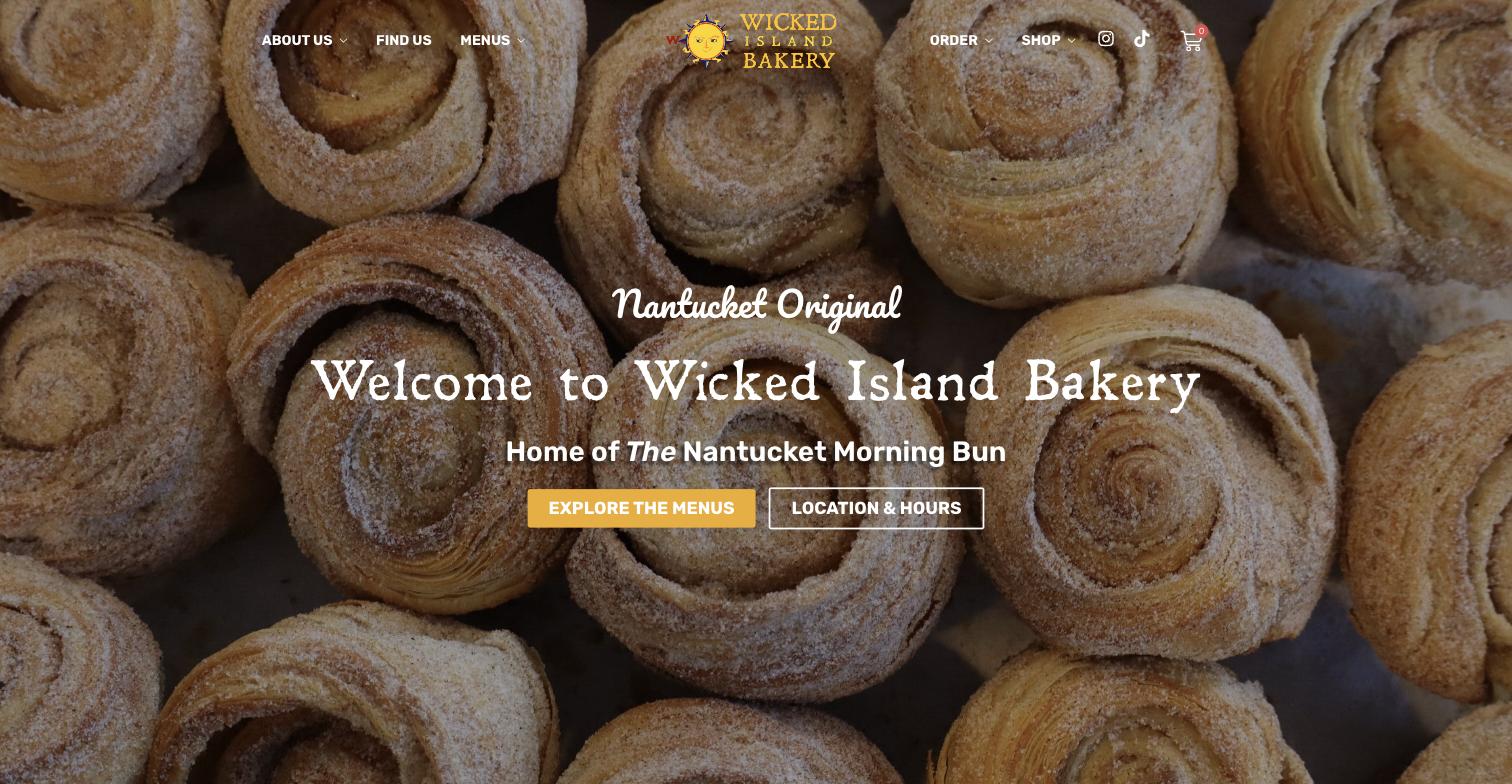 Wicked Island Bakery homepage Wicked Island Bakery website homepage, designed by Sherry Logistics